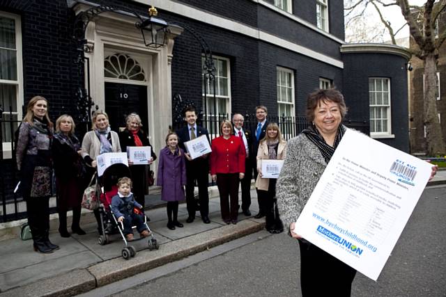 The petition being delivered to Downing Street. Photo Andrew Baker