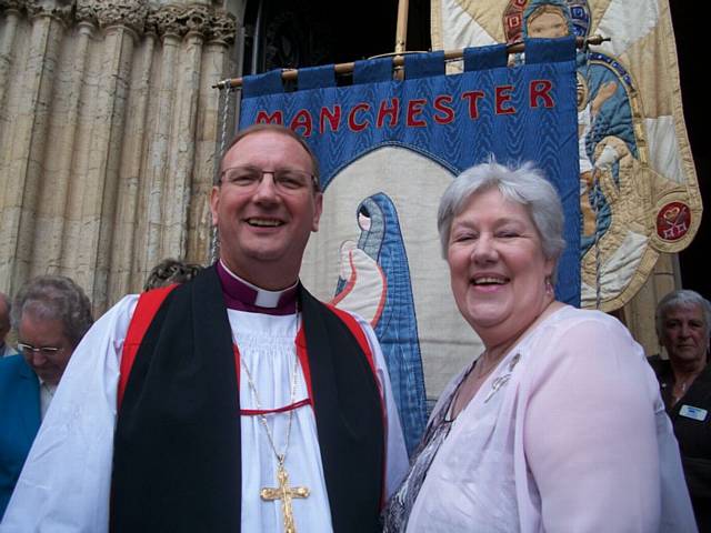 Barbara Taylor, Provincial President, with the Bishop of Middleton, Mark Davies